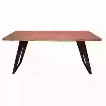 Parquet Style Mango Wood Dining Table with Angled Legs